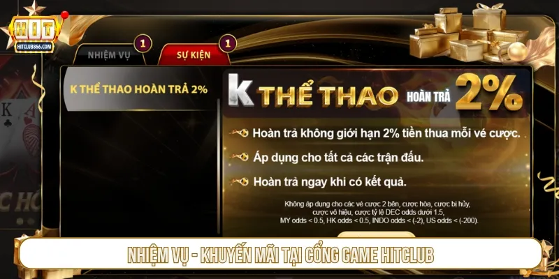 Nhiệm vụ - Khuyến mãi tại cổng game Hitclub